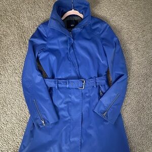 Massimo Womens blue trench coat floral lined size small